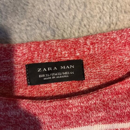 Zara man striped sweater like new, red and white, size XL