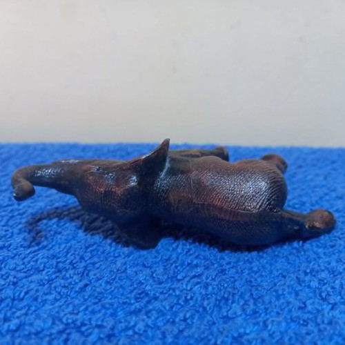 Small cast metal elephant figurine used, dark bronze finish