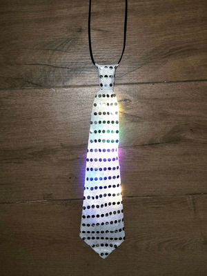 Carnival tie with lights and elastic band new