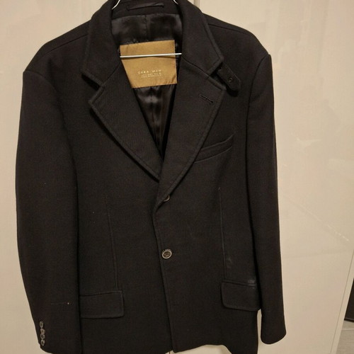 Zara men's black half coat used, size L