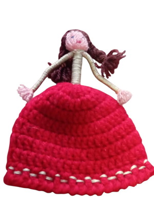 Handmade knitted wool doll used, approx. 13 cm