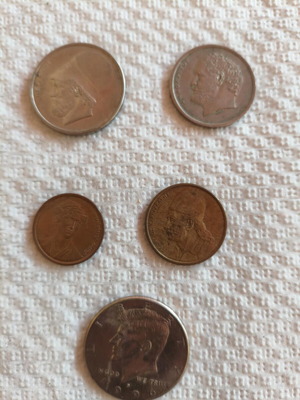 Coin collection used, pack of 5, 1.50 euro
