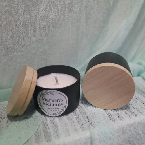Handmade soy scented candles in metal containers new