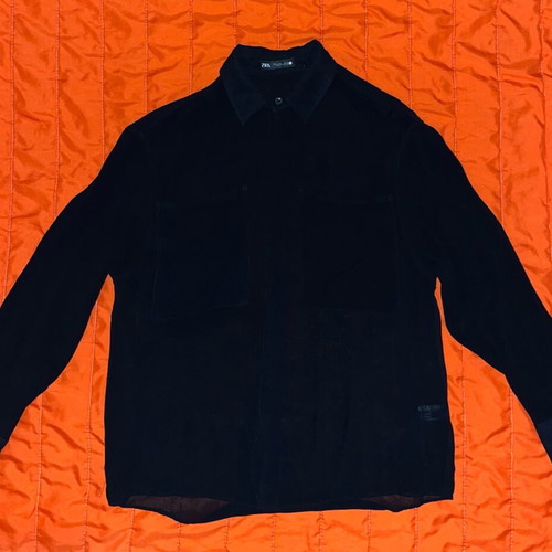 Zara see-through long sleeve shirt, black, size L
