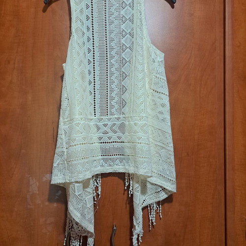 Kaftan beachwear short asymmetrical lace beige like new
