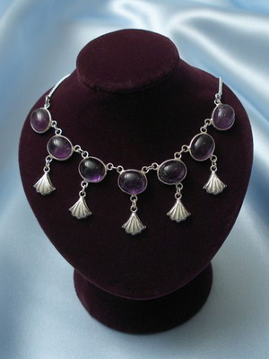 Fashion 925 silver necklace with amethyst new