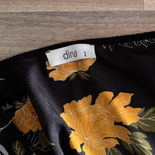 Dina wrap dress with autumn floral print, XXL