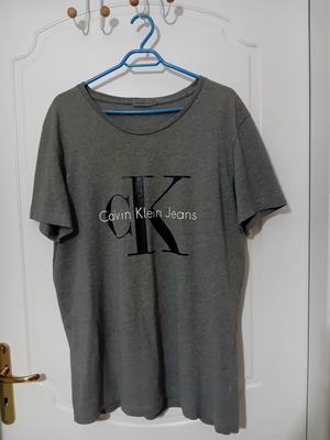 Calvin Klein men's T-shirt XXL gray like new, 100% cotton