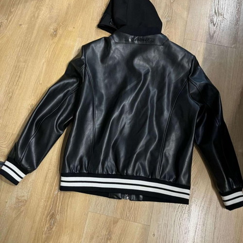 Balmain Bomber Jacket like new, black leather, size 48