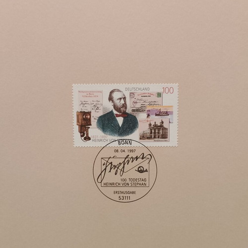 German stamp 1997 with Bonn first day cancellation