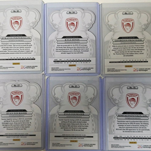 Olympiacos BC player cards new, set of 6