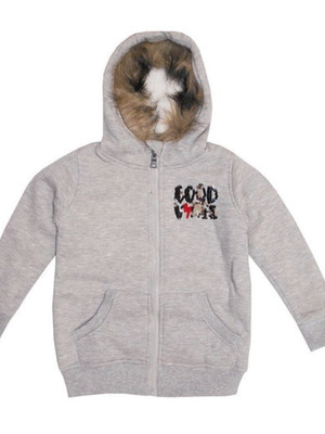 Energiers fleece jacket with fur and sequins like new, size 116 cm