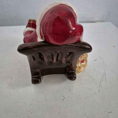 Porcelain Santa Claus on Sleigh for Cookies new