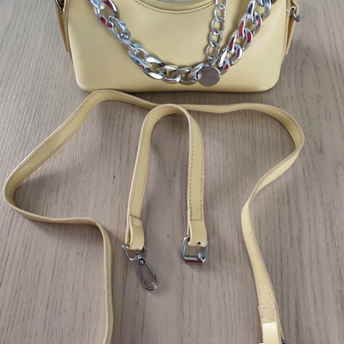 Small yellow shoulder bag new with chain and adjustable straps