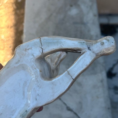 Ceramic Lavdanis wolfdog figurine used with damages