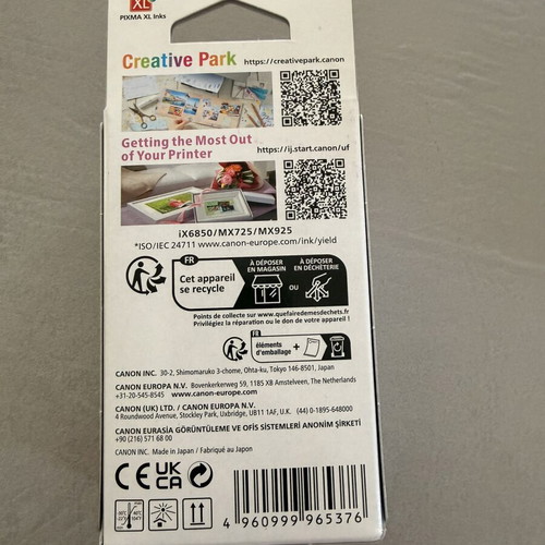 Canon PIXMA 555 PGBK XXL black ink cartridge new, genuine