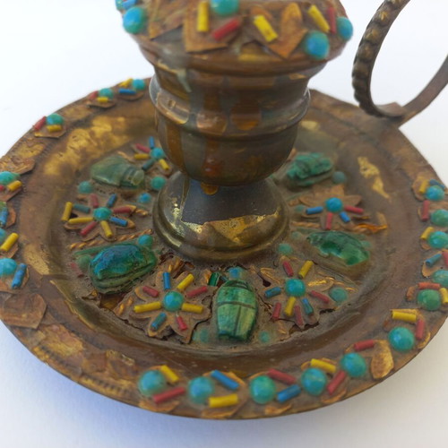 Brass candlestick used with wear