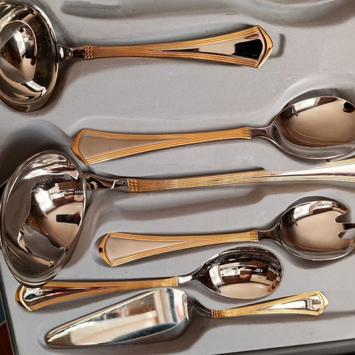 Cutlery set 67 pieces stainless steel Solingen Germany 18/10 with gold handles new
