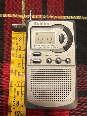 Kchibo radio with digital clock alarm used, silver