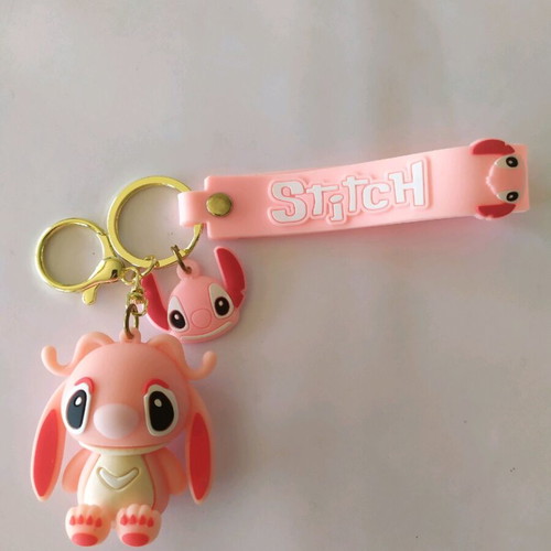 Stitch keychain new, pink