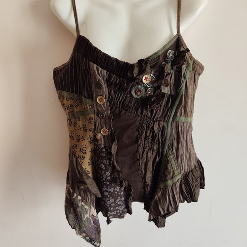 Brown chocolate corset blouse, new, 100% cotton, Parisian