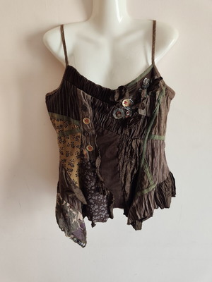 Brown chocolate corset blouse, new, 100% cotton, Parisian