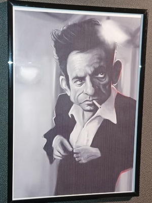 Art Print The Man In Black Johnny Cash framed, new, A4 size