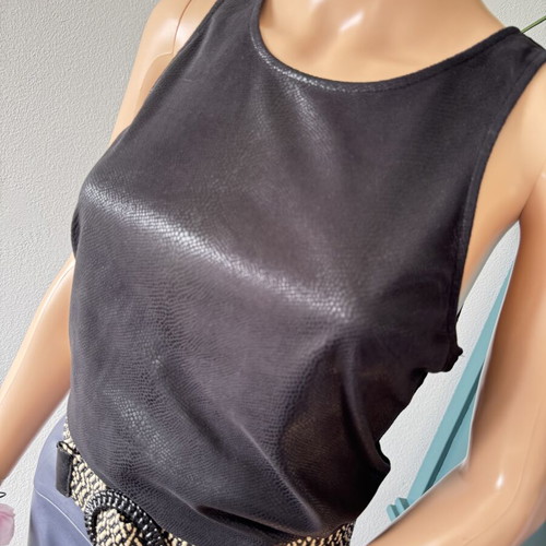 Silvian Heach black eco leather top size S like new