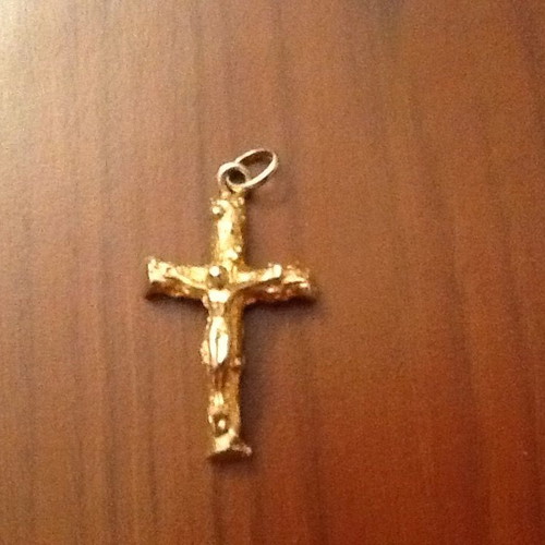 Gold-plated cross used, vintage, gold color