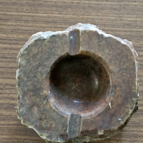 Stone ashtray used, handmade, heavy, ideal for outdoor use