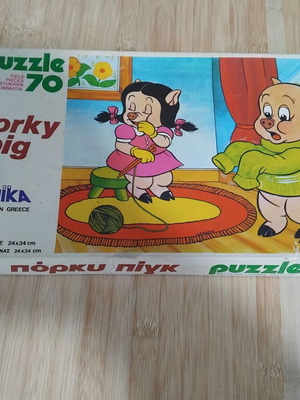 Mika Porky Pig Puzzle 70 Pieces and Disney Memory Board Games used