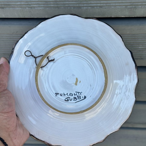 Fumanti Gubbio Italian Handmade Ceramic Decorative Plate 21 cm used