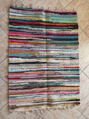 Vintage rag rug like new 128x91cm