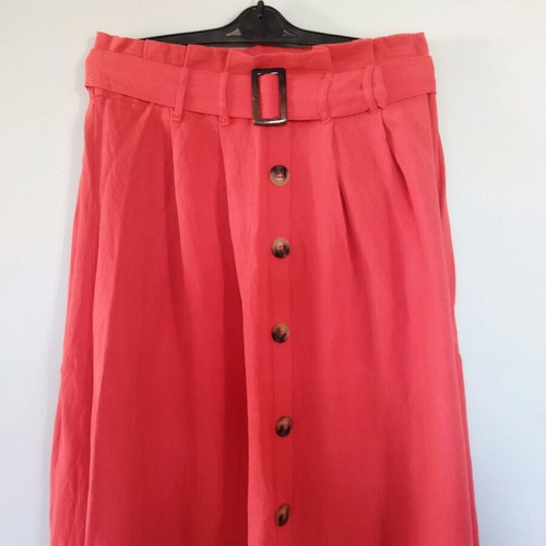Maxi skirt red summer new with belt, size M