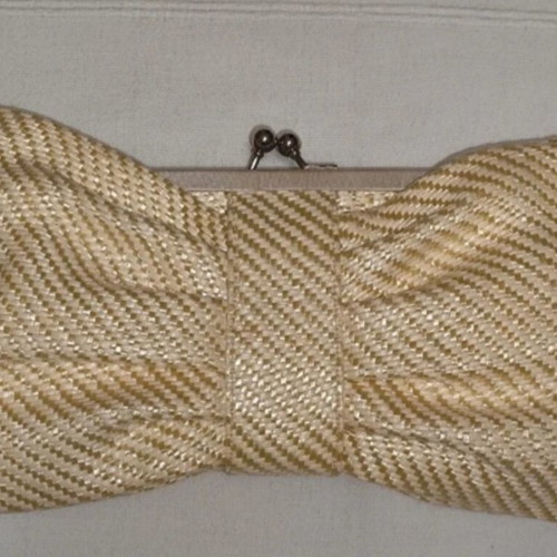 Accessorize clutch like new, beige with silver chain