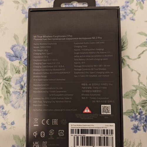 Xiaomi Mi True Wireless Earphones 2 Pro black, like new