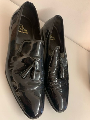 Loafers patent leather men's used Perlamoda no42 black