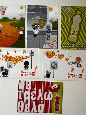Fanta postcards used, set of 6