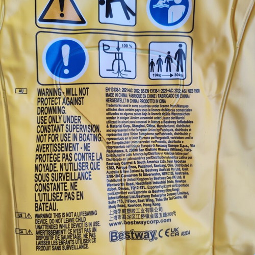 Children's swim learning vest used, yellow, 19-30 kg