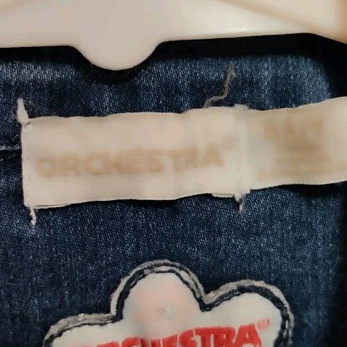 Denim jacket for girl age 8 like new, Orchestra with embroidery