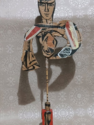 Arte Povera sculpture made to order from cardboard and wood
