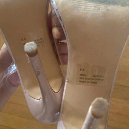 Clear strap heels, beige, size 39.5