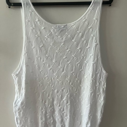 Chanel Classic CC Logo White Knit Tank Top like new, size 40