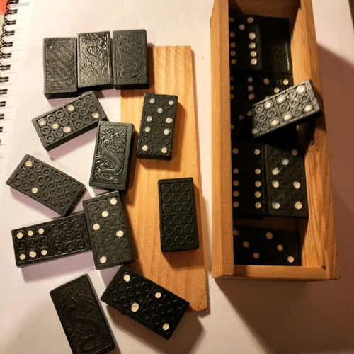 Wooden domino set like new in excellent condition