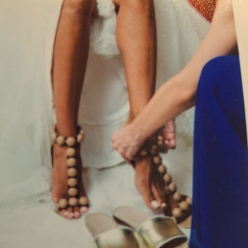Sandals like new beige size 39