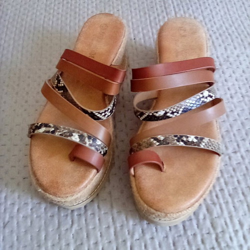 Alta Moda platform slippers size 40 used, brown