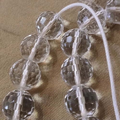 Worry beads like new with polygonal glass beads and silver elements