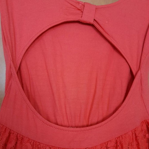 Stradivarius dress used, coral lace, size S