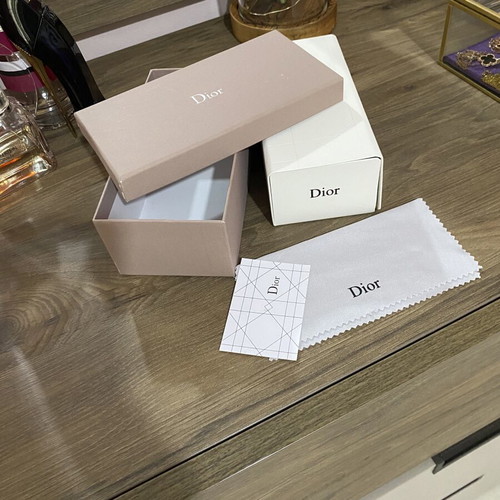 Dior glasses case set with box, cloth and card, white
