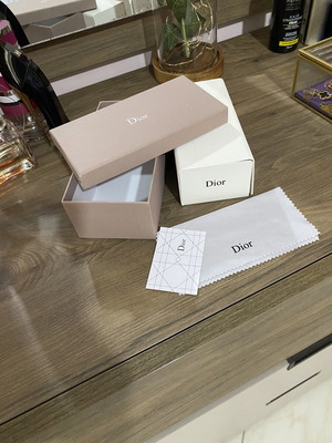 Dior glasses case set with box, cloth and card, white
